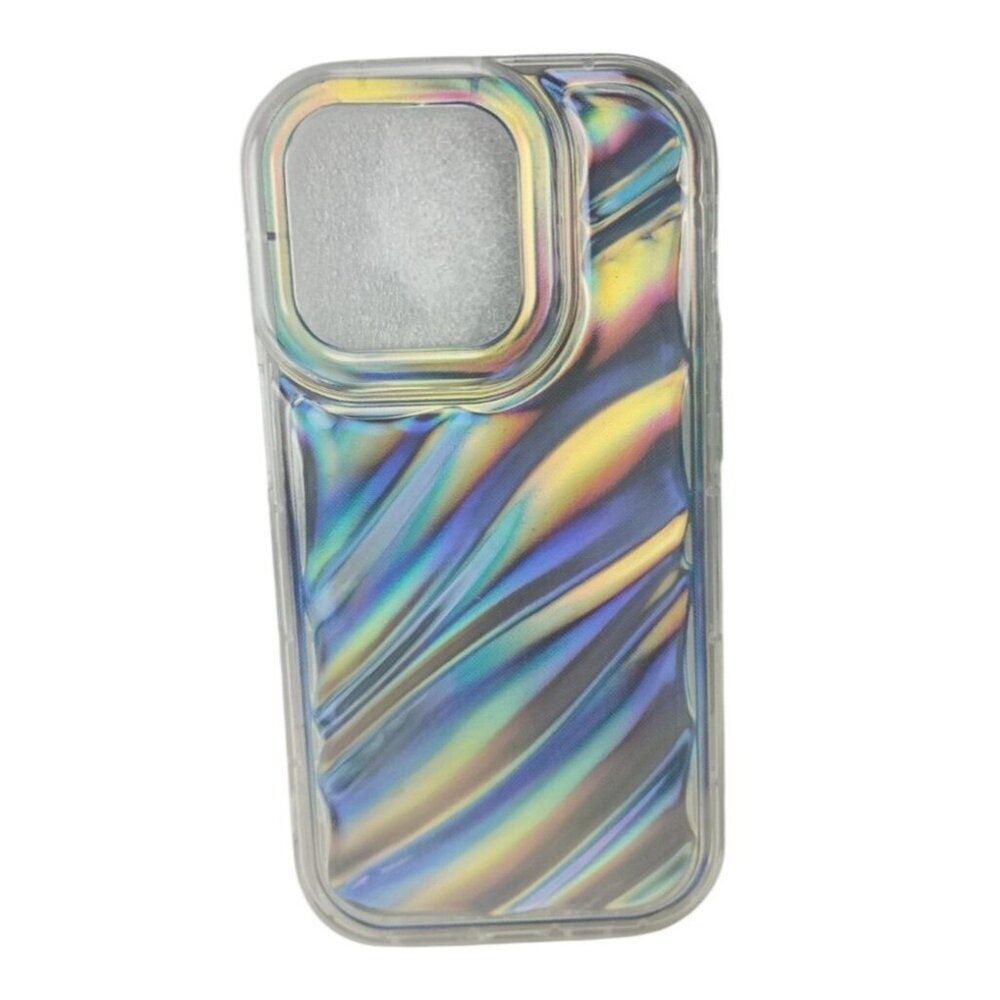 Water Ripple Patten Compatible for iPhone 14 Pro Case Clear Glitter, 6.1“
